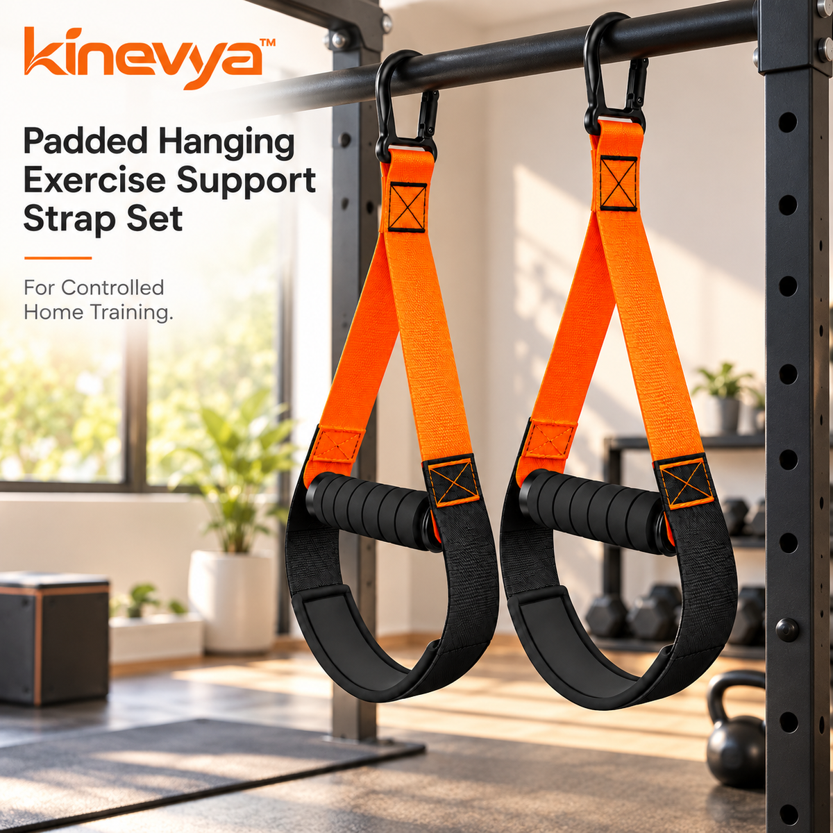 Kinevya™ Padded Hanging Exercise Support Strap Set with Comfort Grip Handles