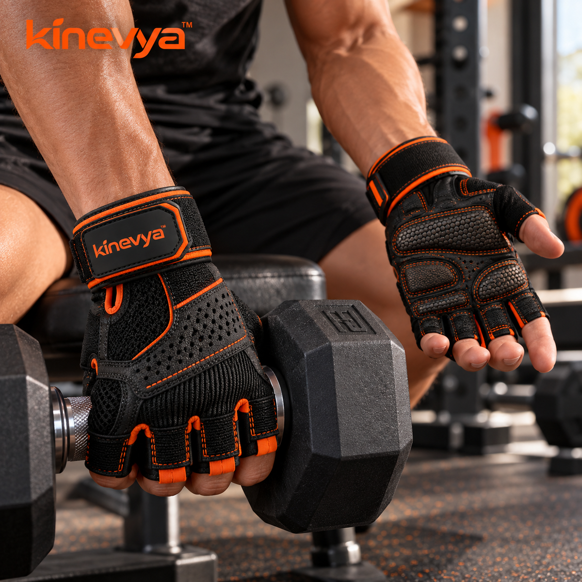 Kinevya™ Padded Training Gloves with Reinforced Palm Grip Panels