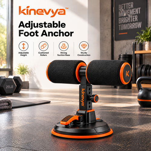 Kinevya™ Adjustable Floor Exercise Foot Anchor with Cushioned Dual Roller Support