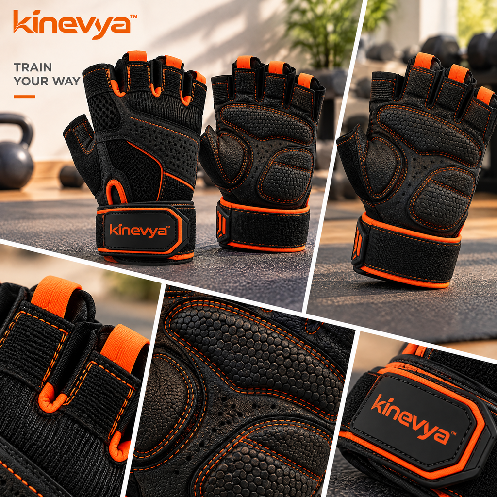 Kinevya™ Padded Training Gloves with Reinforced Palm Grip Panels