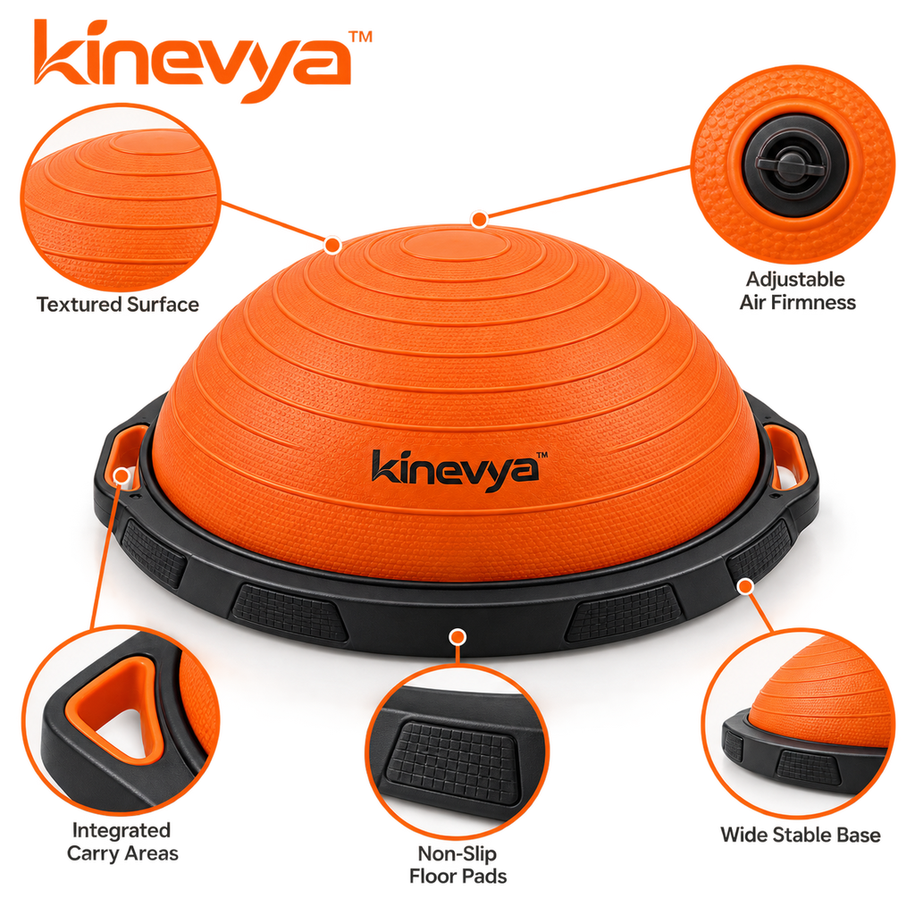 Kinevya™ Half-Dome Inflatable Home Exercise Platform with Wide Non-Slip Base