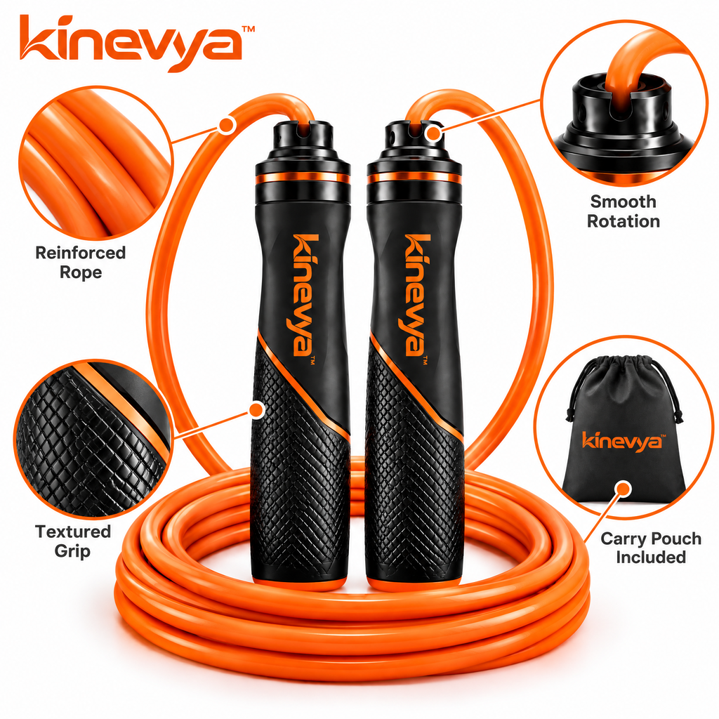 Kinevya™ Adjustable Weighted Jump Rope System with Reinforced Handles for Everyday Home Training