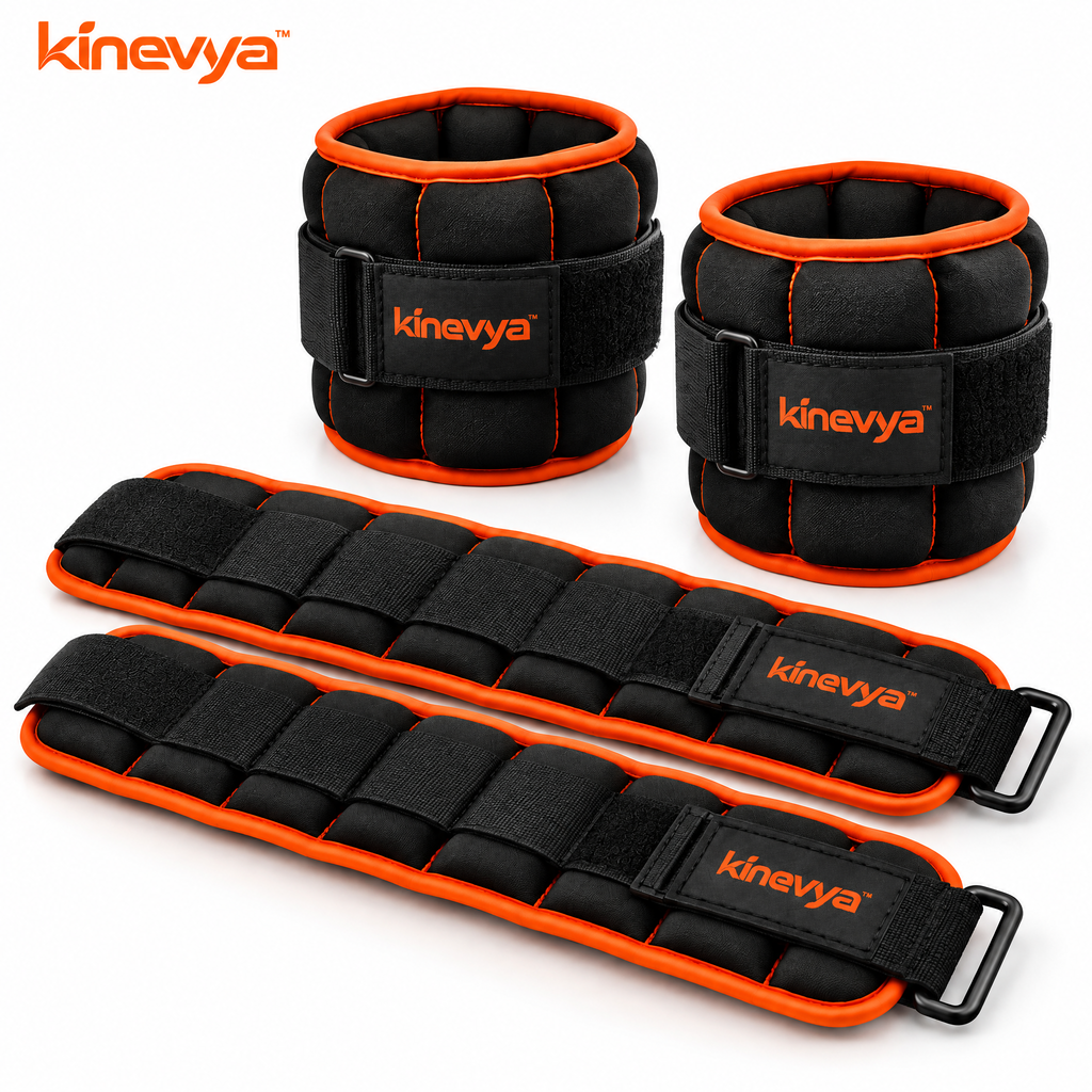 Kinevya™ Adjustable Soft Wrist & Ankle Weight Set with Distributed Internal Weight Sections