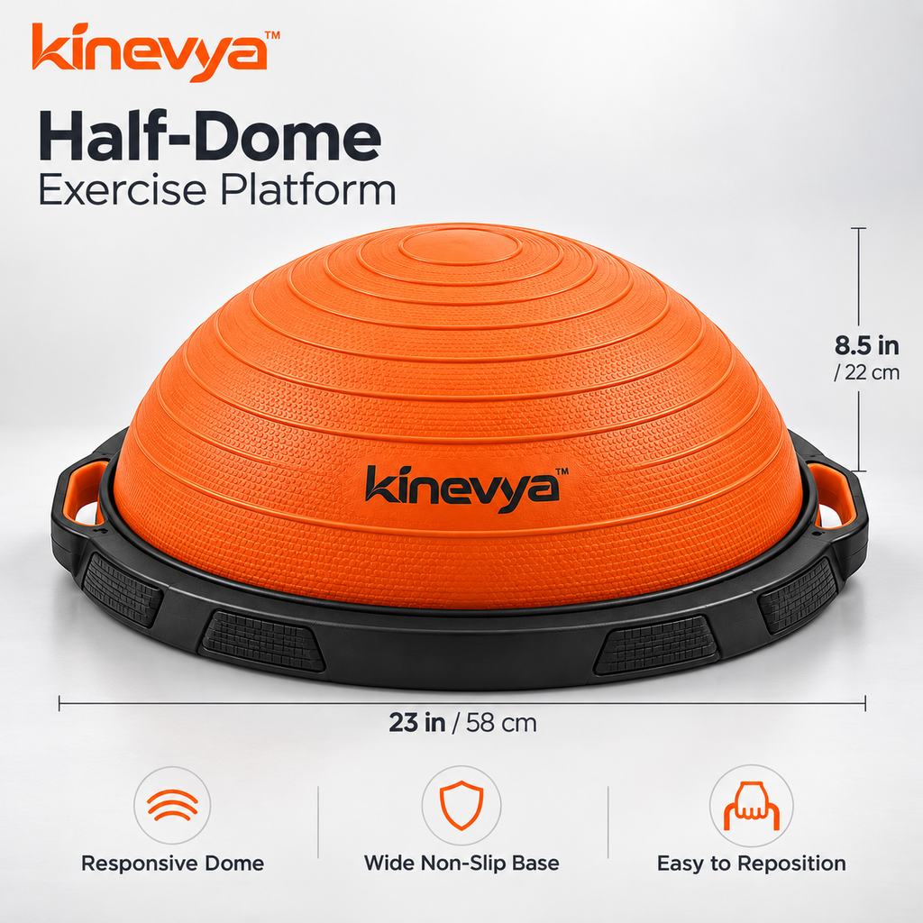 Kinevya™ Half-Dome Inflatable Home Exercise Platform with Wide Non-Slip Base
