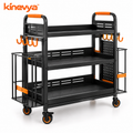 Kinevya™ Rolling Home Fitness Equipment Organizer with Multi-Level Storage & Side Hooks