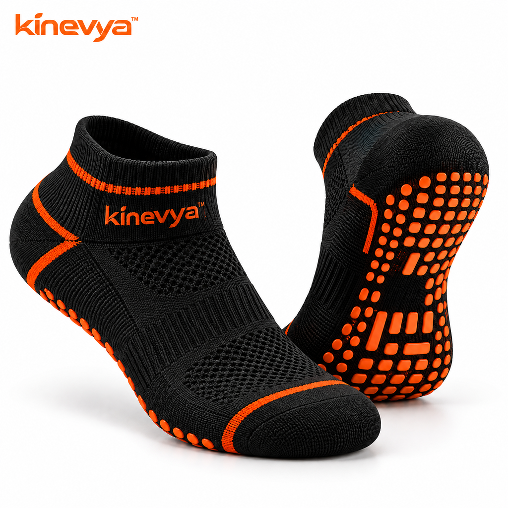 Kinevya™ Multi-Pair Grip Training Socks with Cushioned Sole & Stretch Knit Cuff